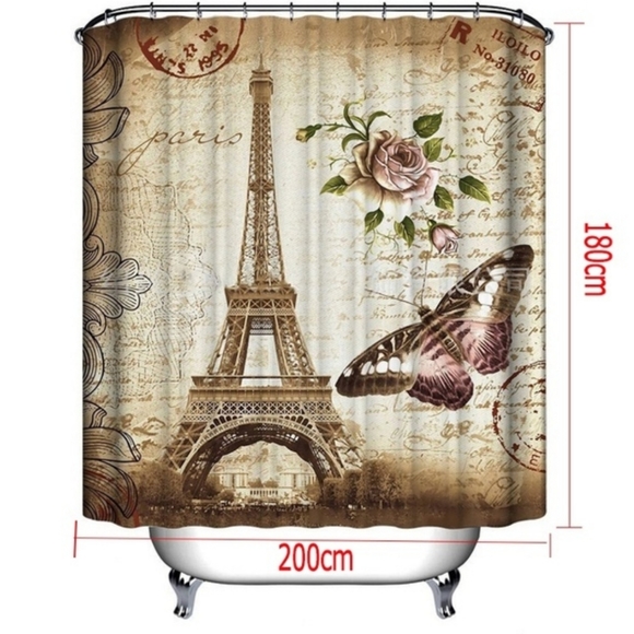 France paris Eiffel Tower shower curtain bathroom - Picture 3 of 6